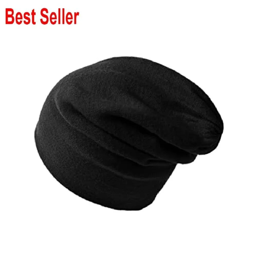 Double-Layered Merino Wool Beanie Ski Cap Winter Hat Unisex Classic